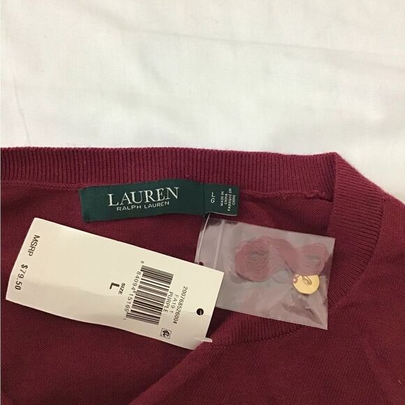 Lauren Ralph Lauren Button Down Knit Sweater New Size Large - Picture 10 of 10